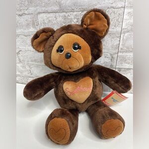Vintage Knickerbocker Plush Sweetheart Teddy Bear 16" Valentines Stuffed Animal